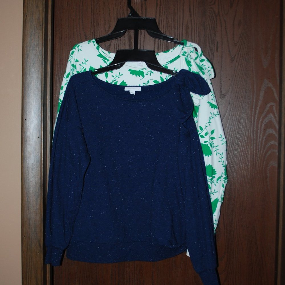 Charter Club Set of Two Cold Shoulder Bow Tie Sweatshirts - PXL